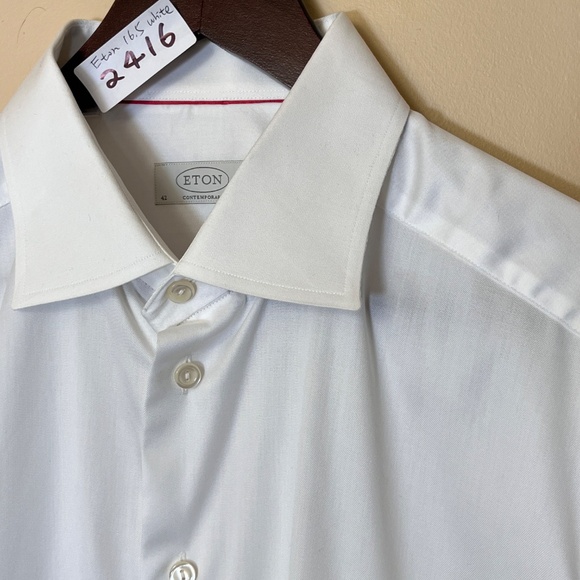Eton Contemporary French Cuff Button Up Long Sleeve Shirt - Men's Size 42 / 16.5 - Picture 4 of 11